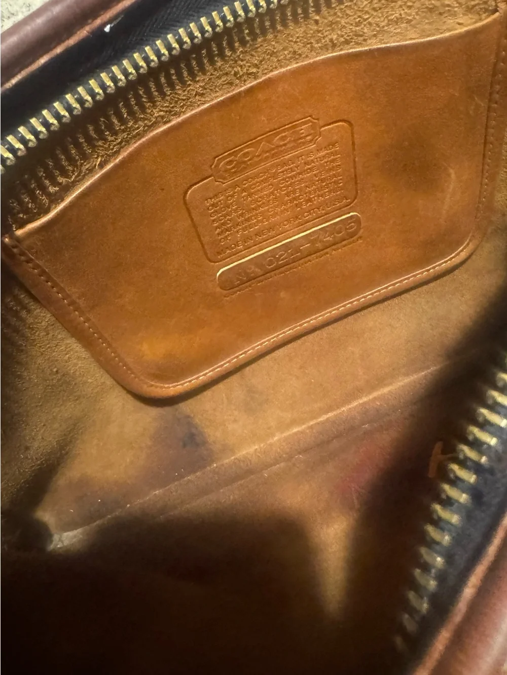 Coach Men's Brown Leather Zip Pouch - Picture 10 of 10